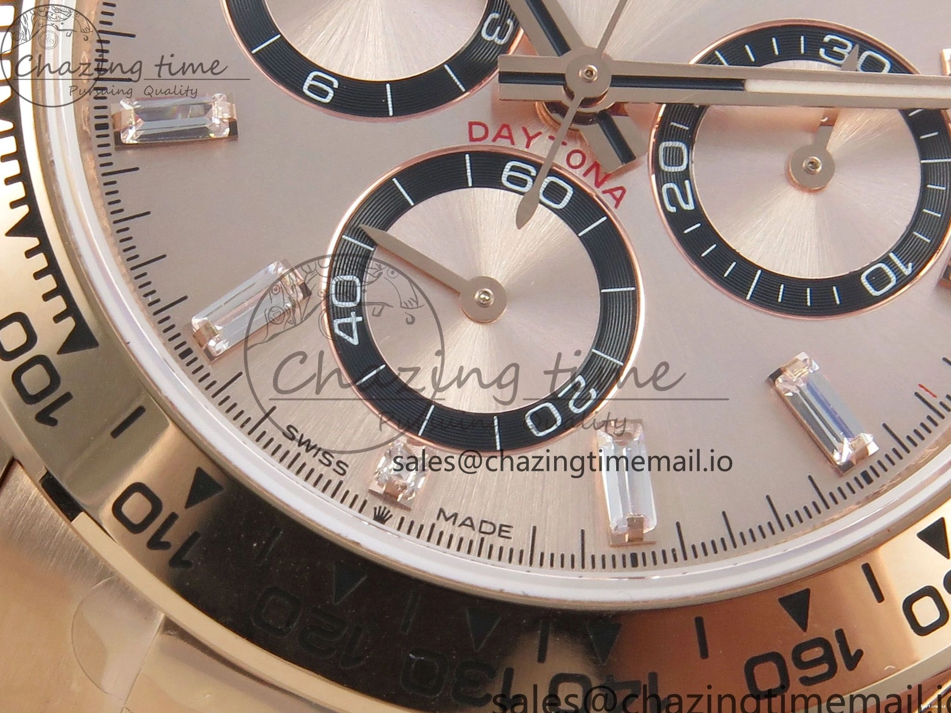 1227 TechFriendly Daytona 126505 RG QF 1:1 Best Edition RG Black Dial Crystal Markers On RG Bracelet SH4131 V6 (Gain Weight) 303